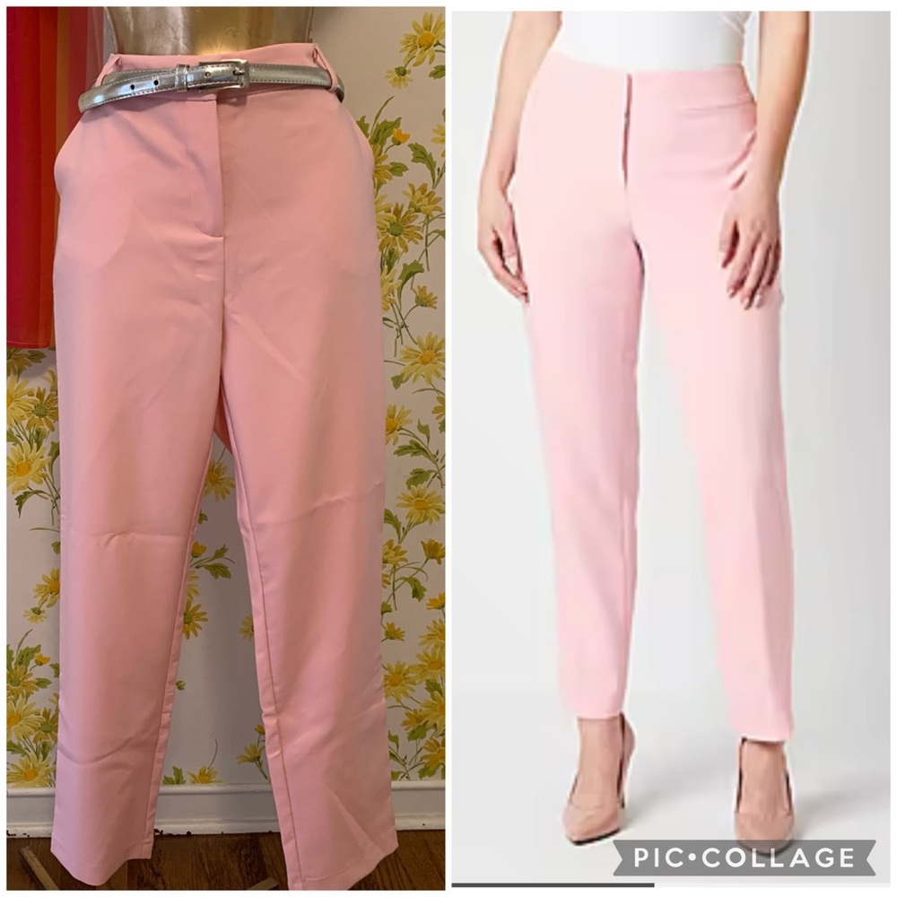 Straight leg suit pants in light pink size L